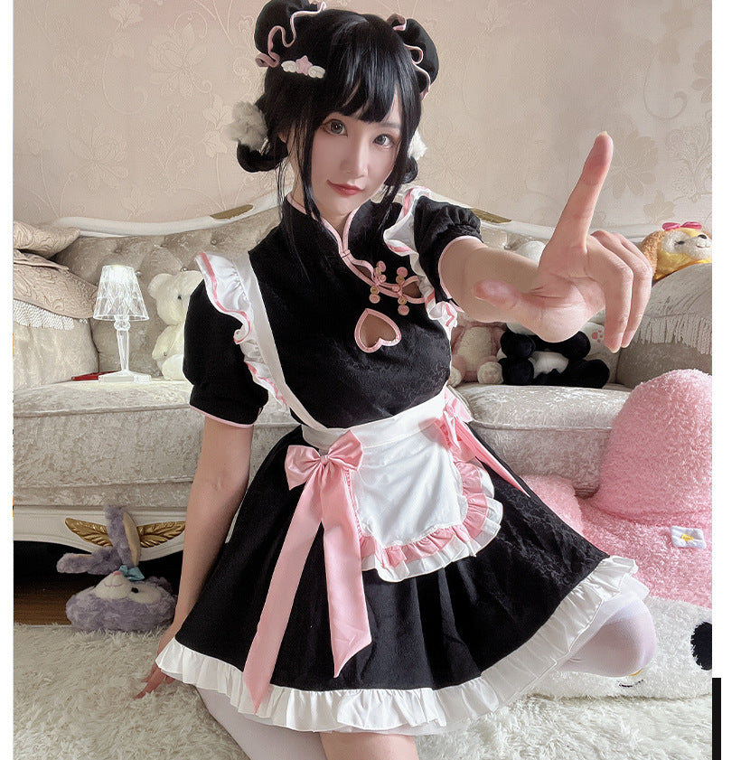 Chinese Style Maid Costume Anime Cosplay - Traditional Cheongsam-inspired Ensemble for a Cute and Charming Look