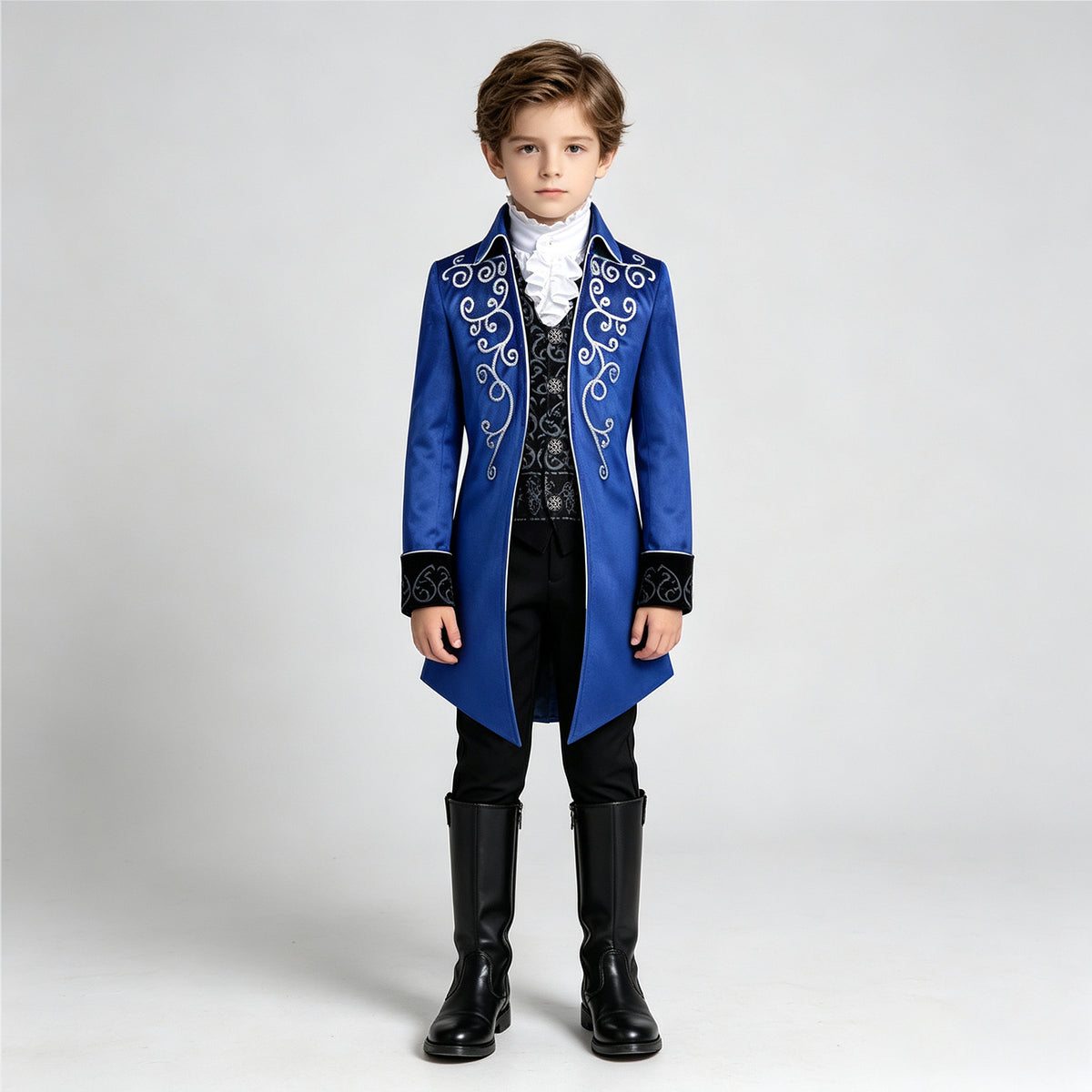 Boys Victorian Embroidered Tailcoat – Medieval Prince Costume
