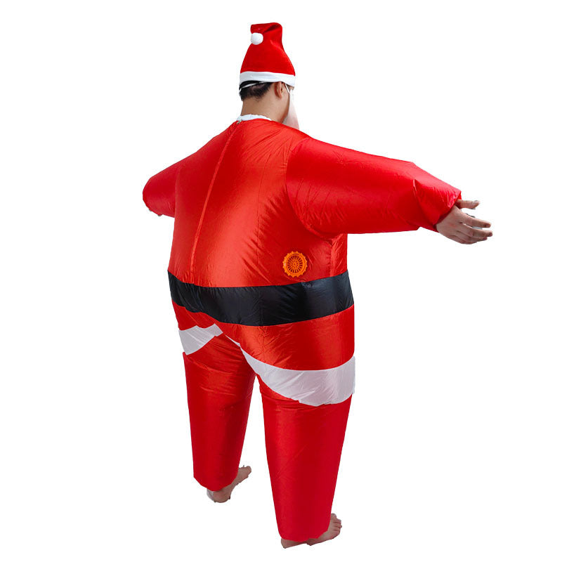 Funny Cartoon Clothing Xmas Popup Carton , Santa Claus Carrying, Claus Inflatable for Adult kid