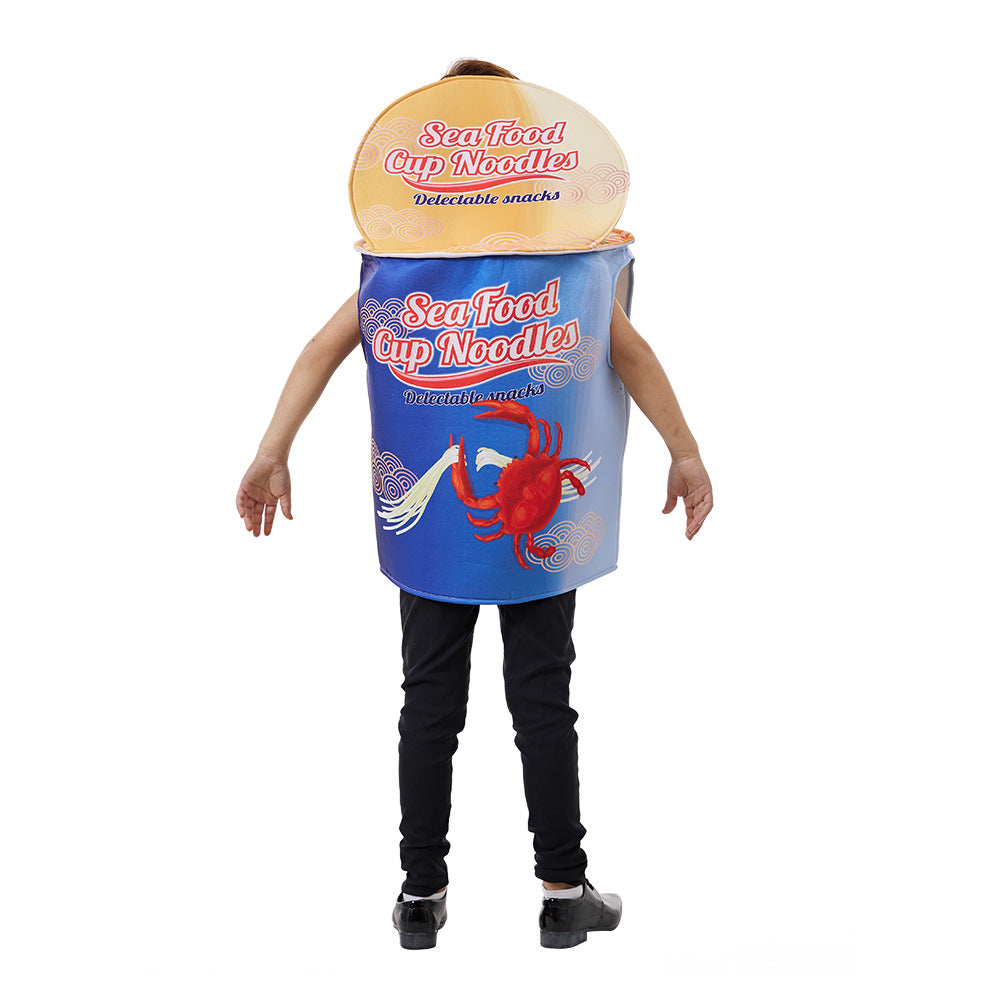 Children's Bowl Noodle Playsuit - Fun Seafood Soaked Noodle Jumpsuit Halloween Costume for Campus Performances