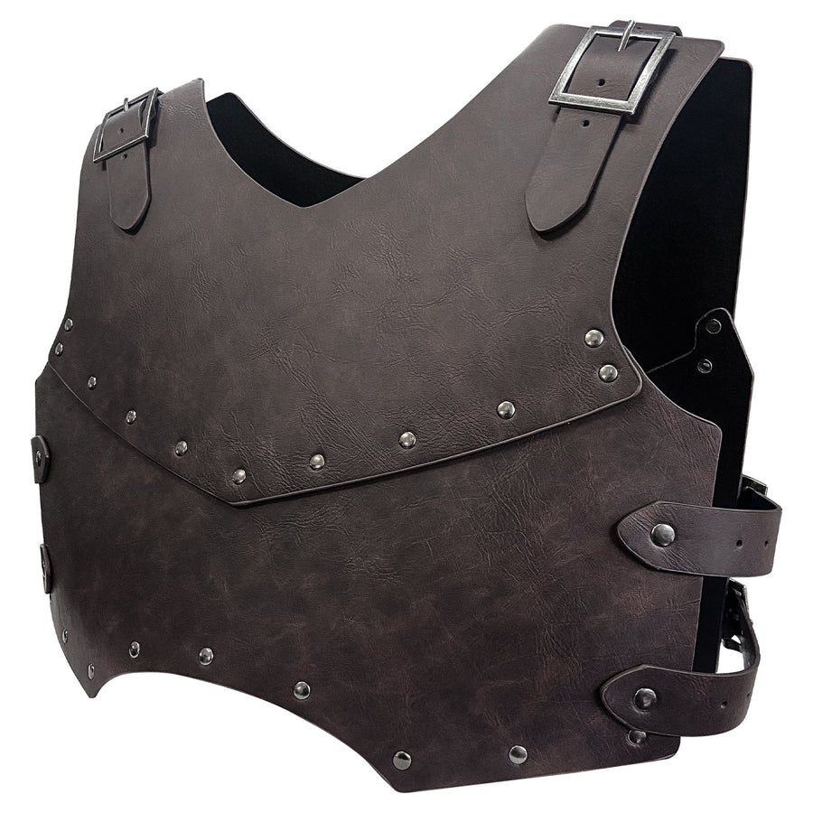 MEEJOY brown medieval Viking double-layer costume breastplate