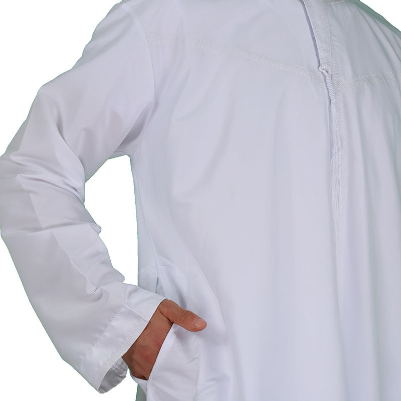 Mens Muslim Clothing Saudi Arab Long Sleeve Thobe Islamic Jubba Kaftan Oman Style Arabic Robe