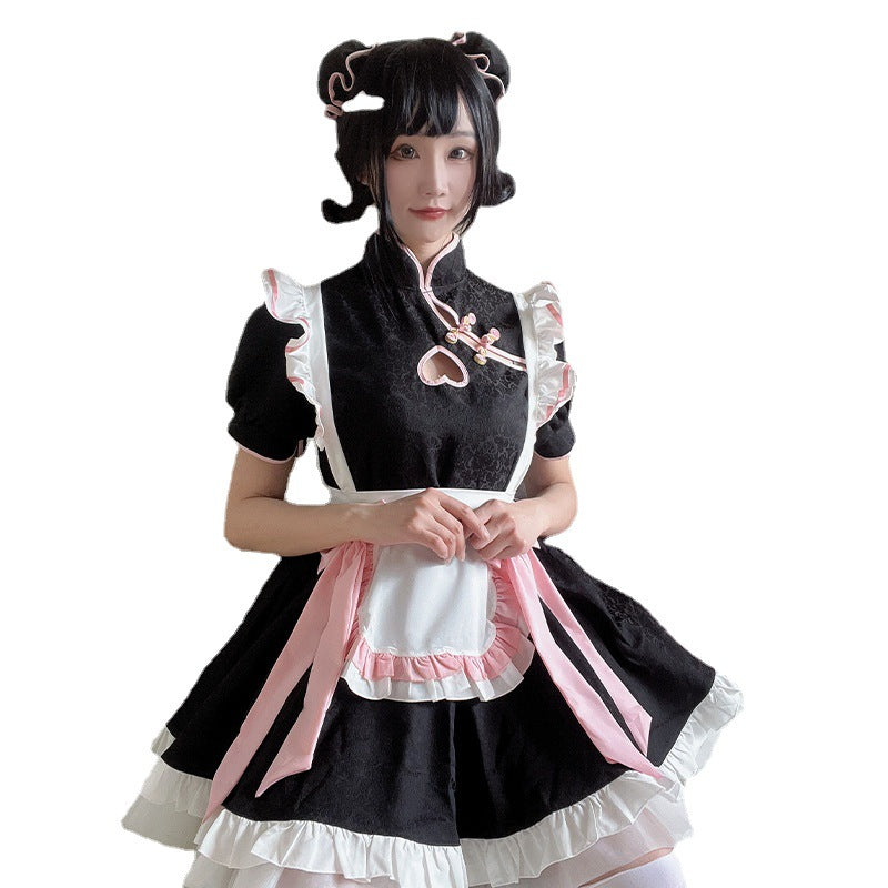 Chinese Style Maid Costume Anime Cosplay - Traditional Cheongsam-inspired Ensemble for a Cute and Charming Look