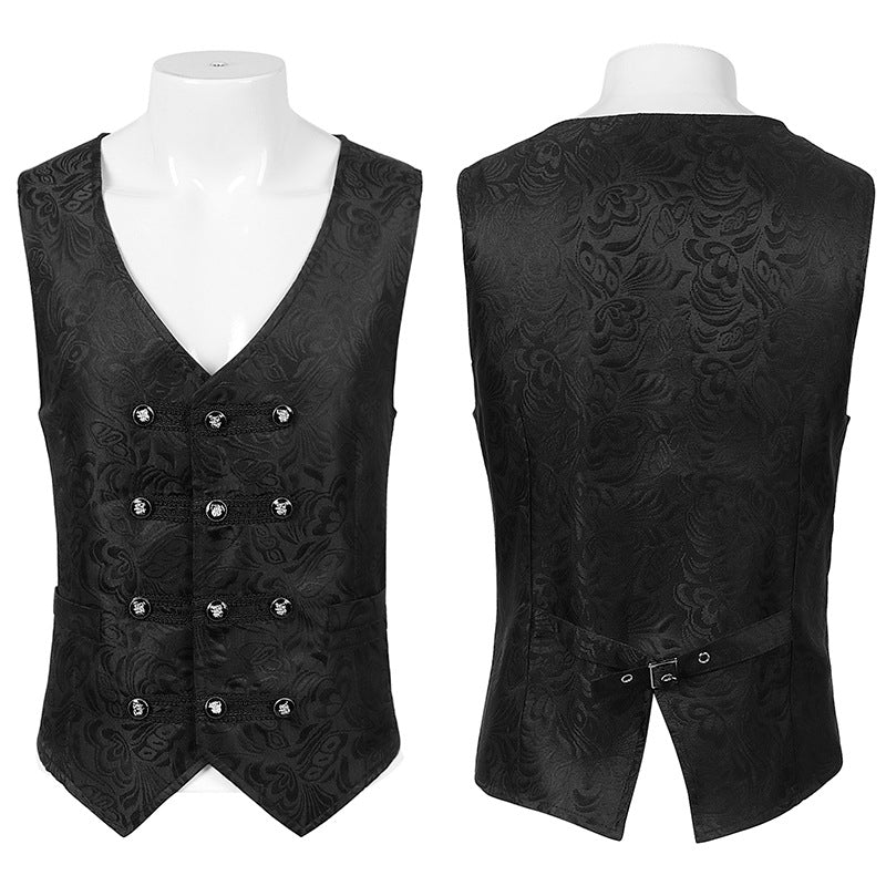 Medieval Retro Gothic Suit Vest - Three-Breasted Waistcoat