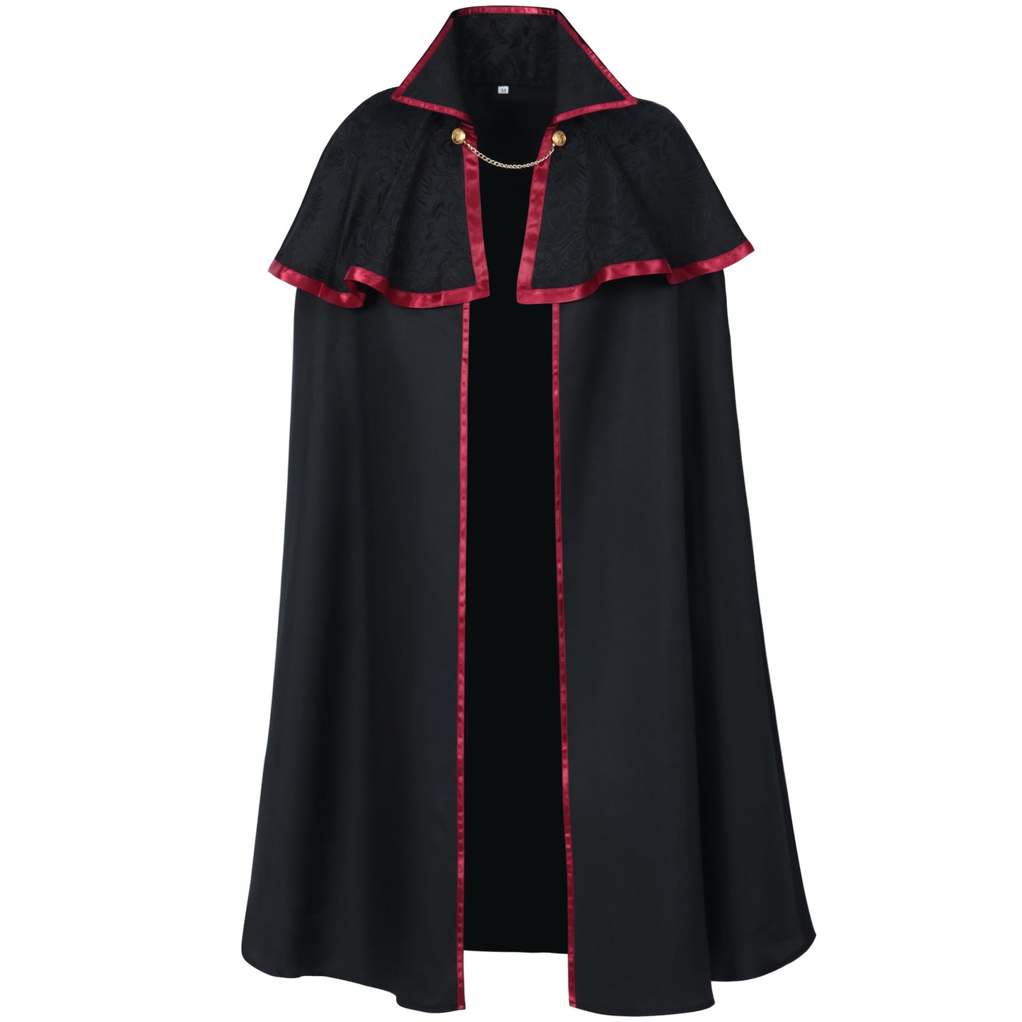 Vampire Cloak Cape: Retro Jacquard Hooded Halloween Costume Performance Suit