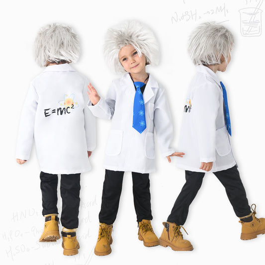 Child Physicist Costume Einstein Cosplay Lab Coat 