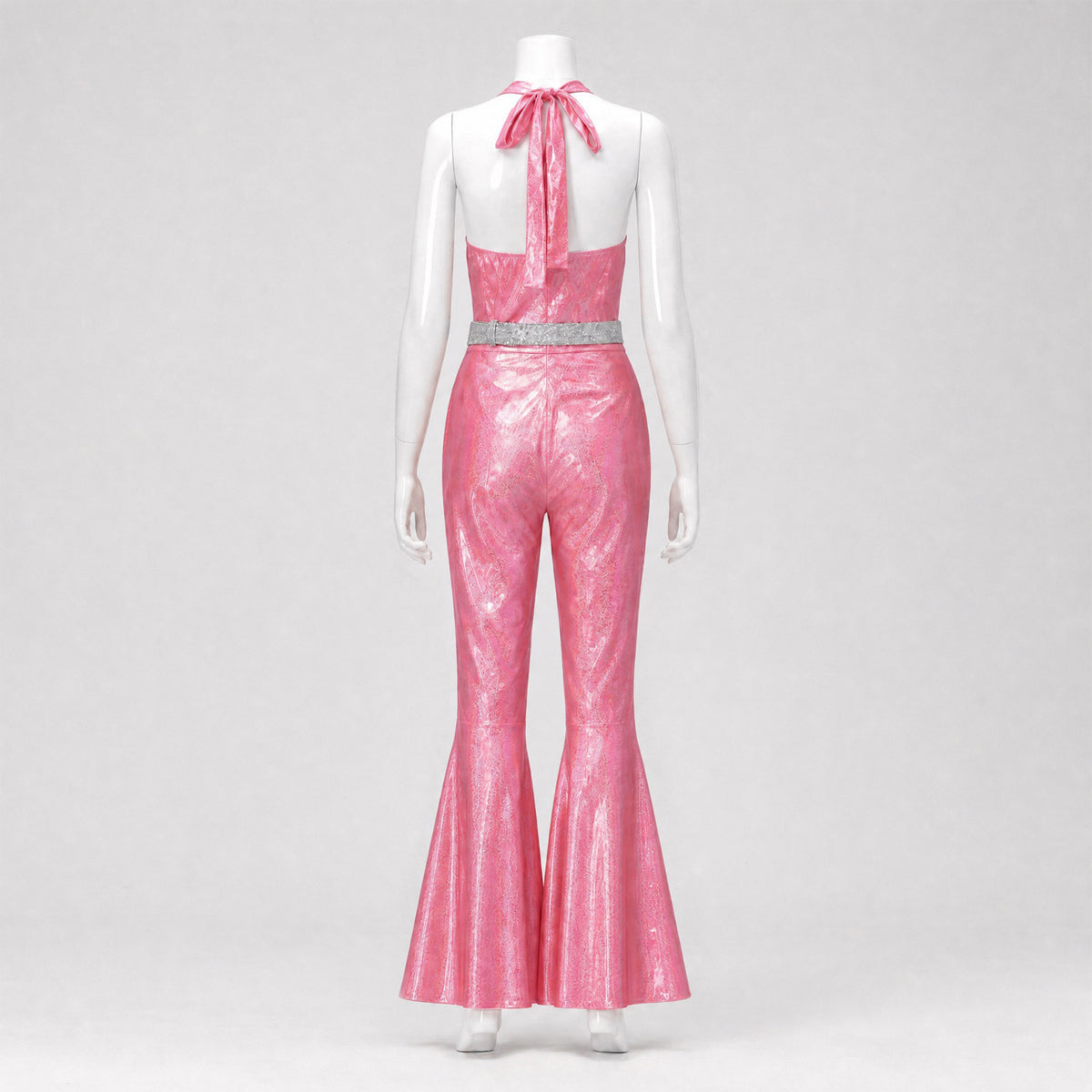 Women's 70s Disco Metallic Flared Jumpsuit – Retro Costume