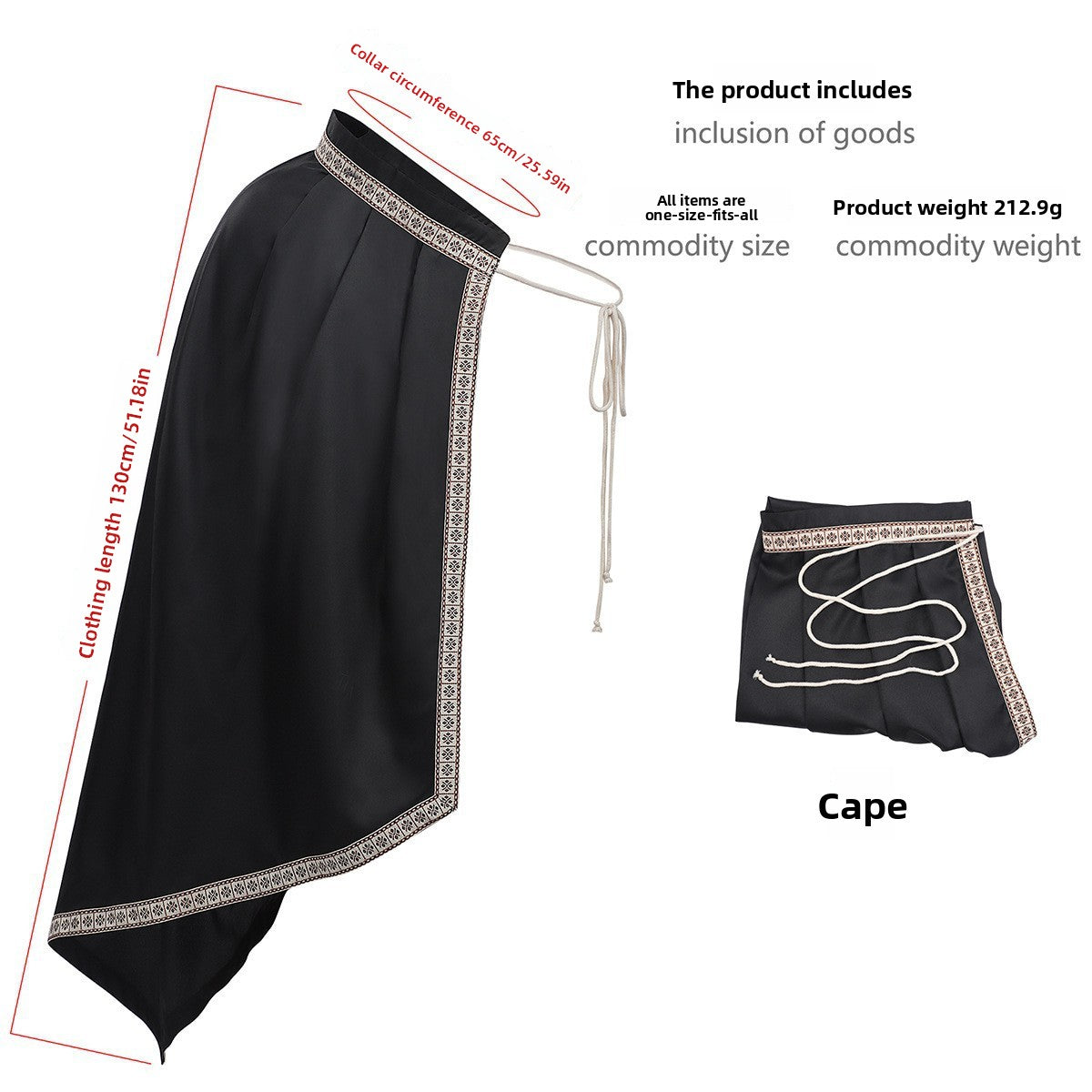 Mens Tudor Noble One Shoulder Cloak Medieval Knight Cape LARP Ren Faire