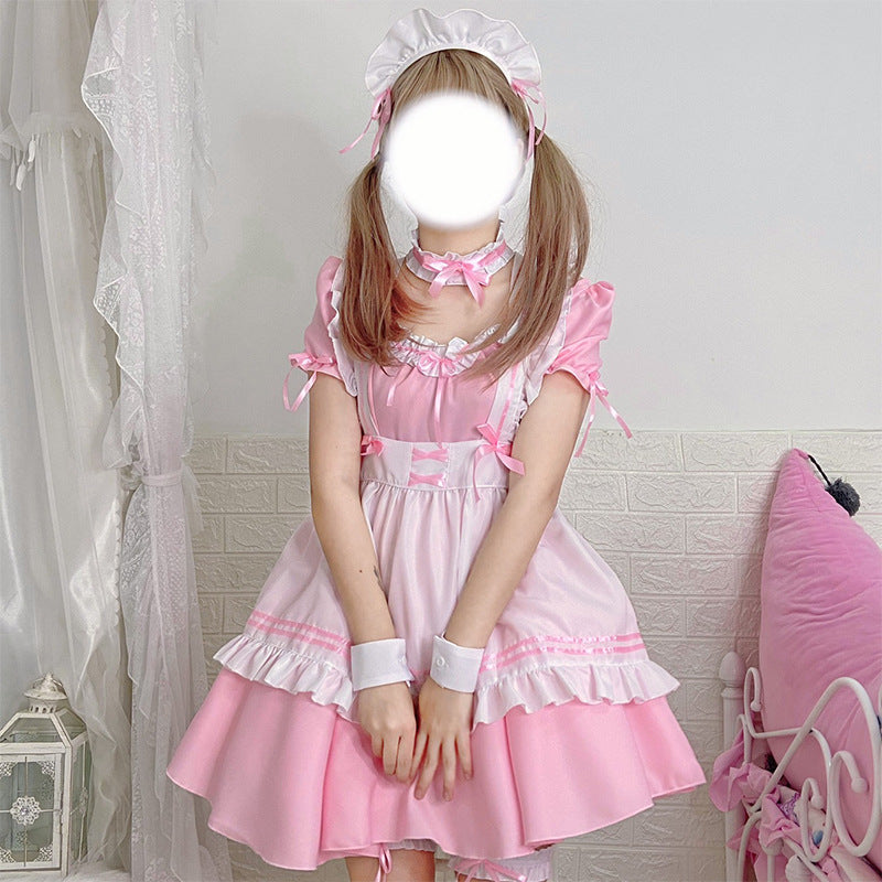 Maid Costume Japanese Style Cosplay - Cute Student Girl Dress Distinguished One-Piece Lolita Gothic Full Set Anime Apparel