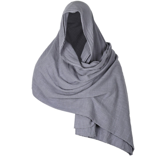 Medieval Cotton Linen Viking Hooded Scarf Shawl Renaissance Cosplay Costume Cape