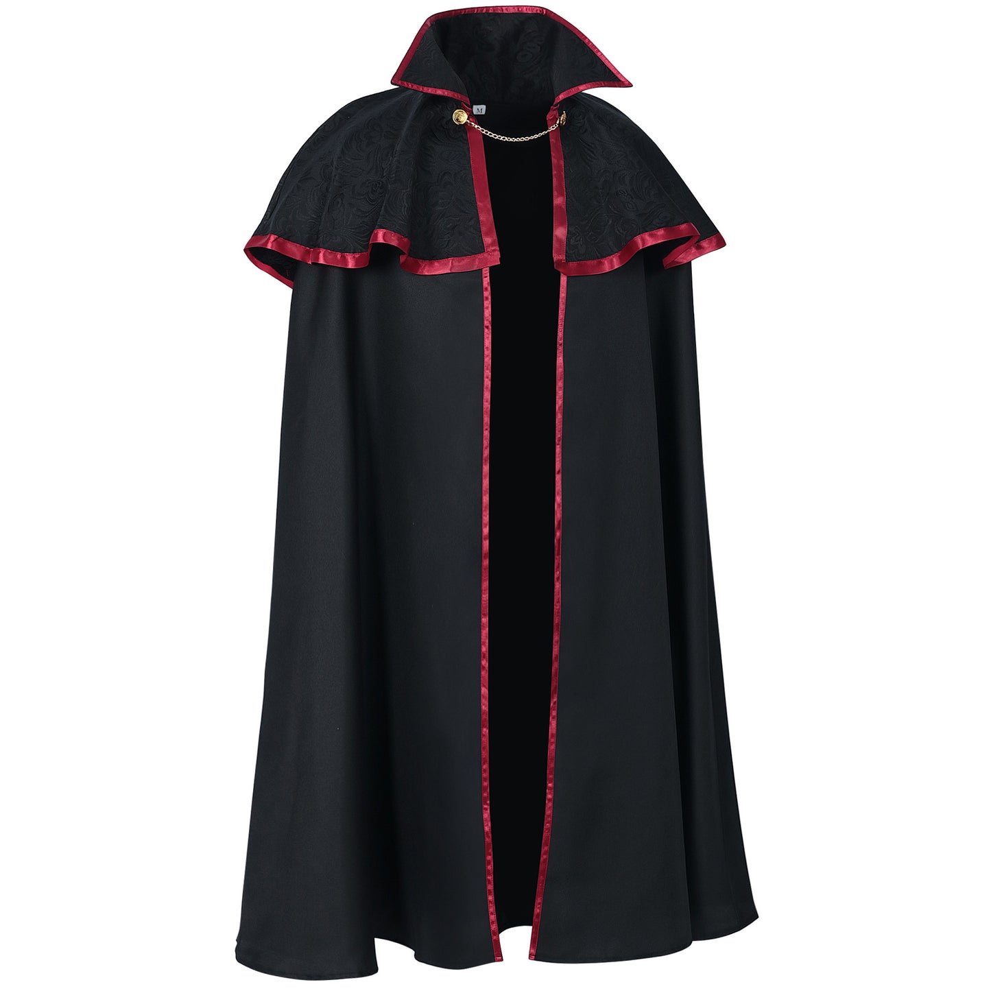 Vampire Cloak Cape: Retro Jacquard Hooded Halloween Costume Performance Suit