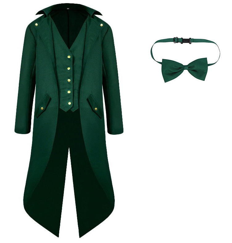 Boys Victorian Tailcoat Costume with Waistcoat Look & Bow Tie