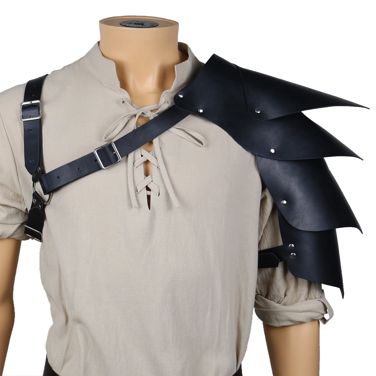 Medieval Knight Pauldron Shoulder Armor Wide Belt Viking Cosplay Gear