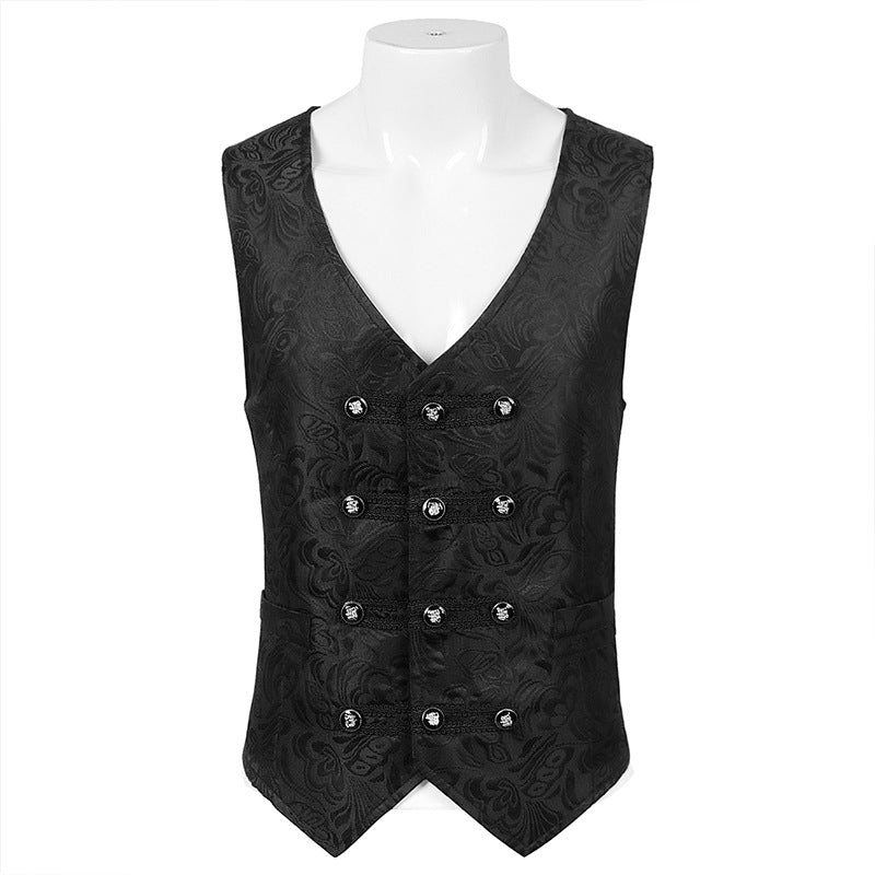 Medieval Retro Gothic Suit Vest - Three-Breasted Waistcoat