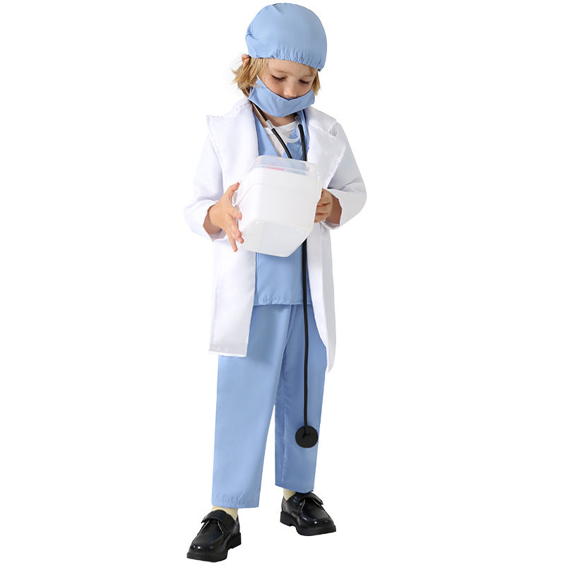 Kids Doctor Surgeon Nurse Costume Child Book Week Fancy Dress Halloween Outfit