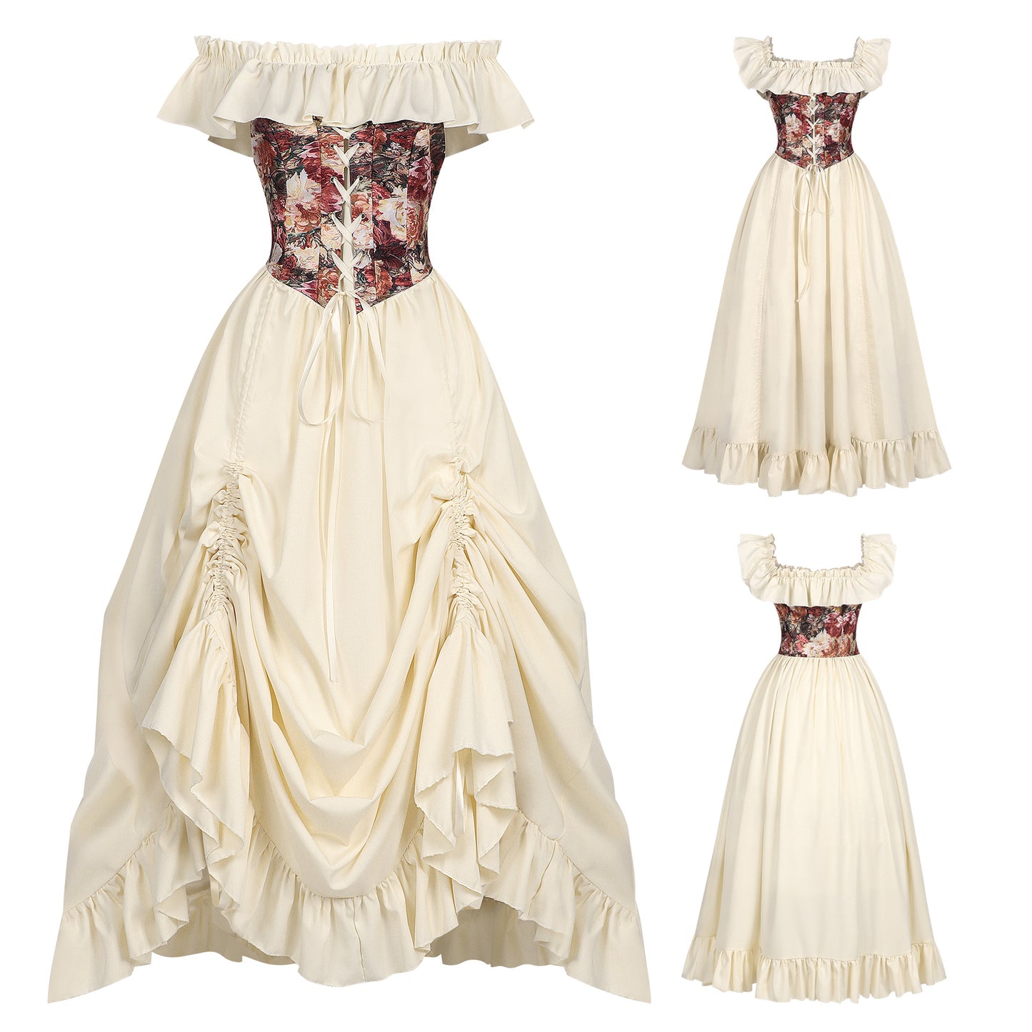 Women's Renaissance Floral Corset Dress – Ren Faire Costume
