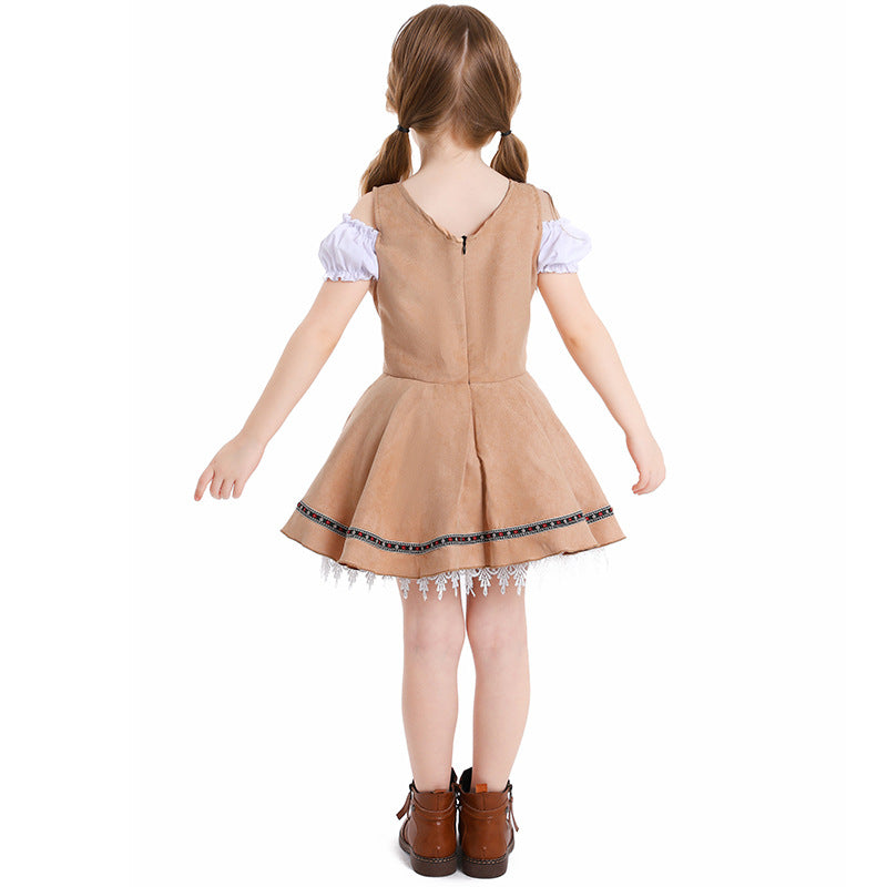 Girls Oktoberfest Costume Bavarian German Dirndl Dress Kids Fancy Dress