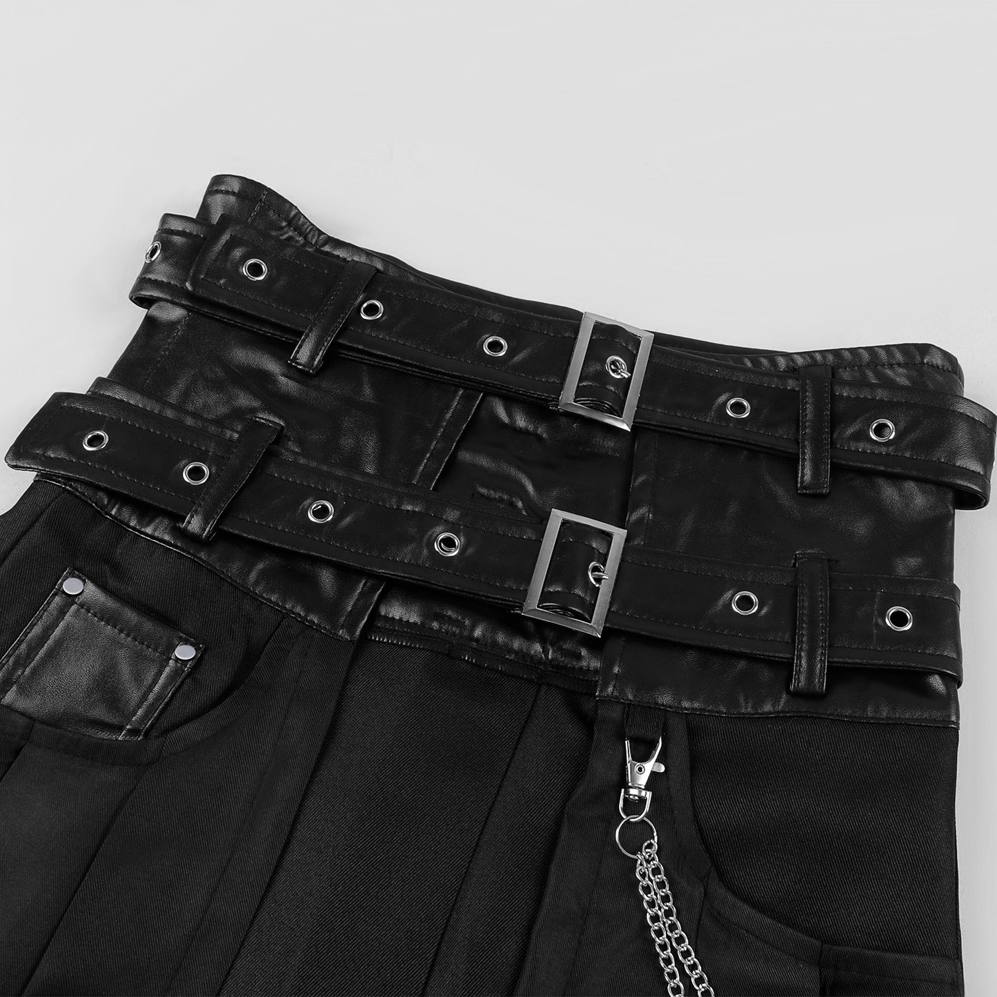 Dark Punk Rock Black Skirt Pants Unisex Gothic Streetwear Wide Leg Bottoms