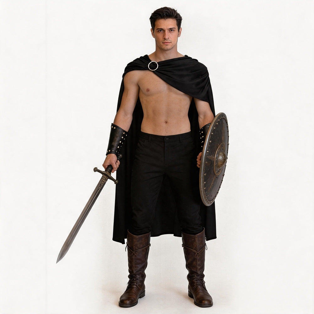 Ancient Roman Knight Cape Spartan Gladiator Warrior Cloak LARP Cosplay Costume