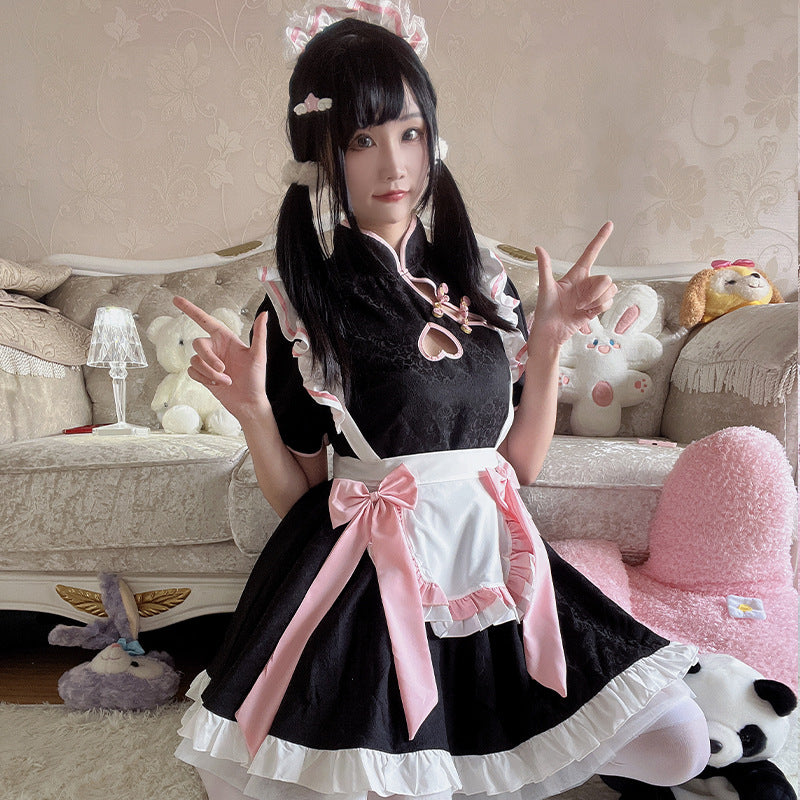 Chinese Style Maid Costume Anime Cosplay - Traditional Cheongsam-inspired Ensemble for a Cute and Charming Look