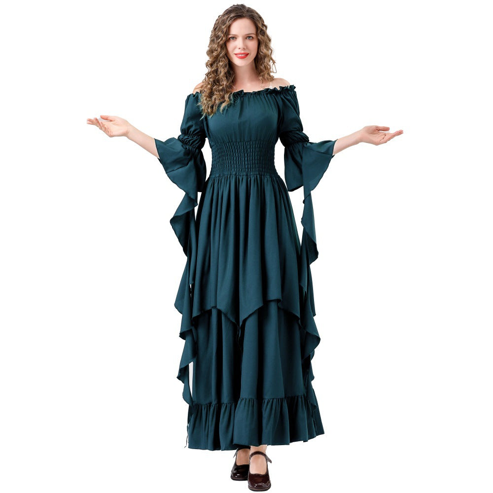 Multi-Color Renaissance Medieval Women Corseted Dress Costume Party Outfit