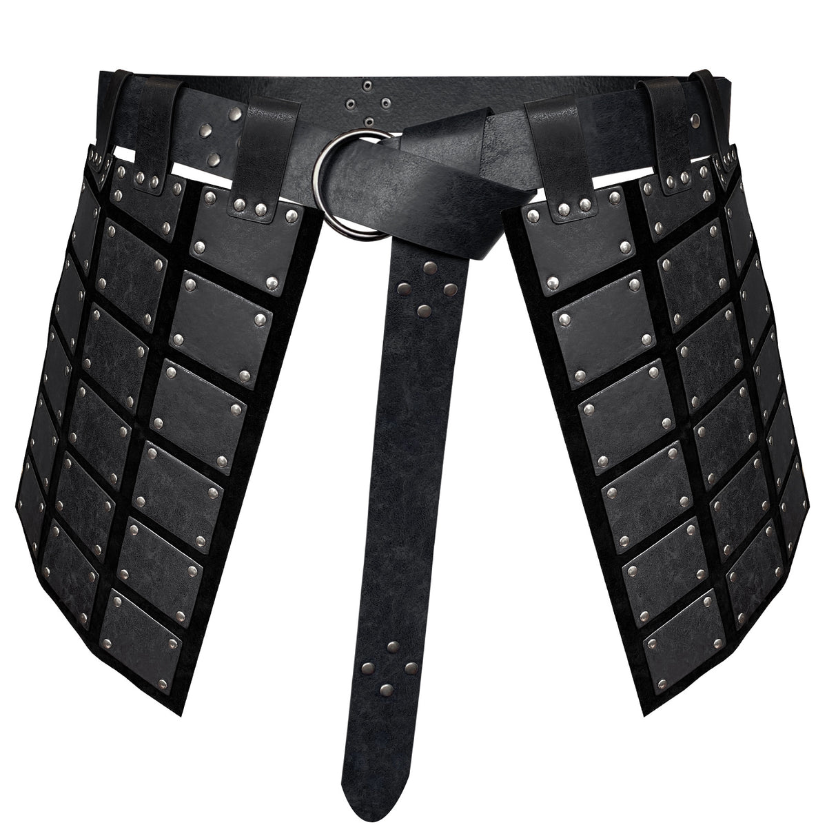 Viking Tassets Medieval Armour Skirt – Faux Leather Panel Belt LARP Costume