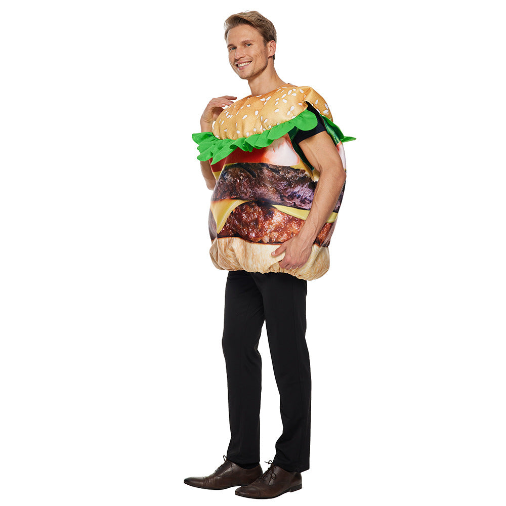 Beef Burger Halloween Costume - Sponge Physical Party Performance Adult Costume