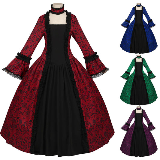 Renaissance Medieval Victoria Women Party Dress Palace Retro Skirt