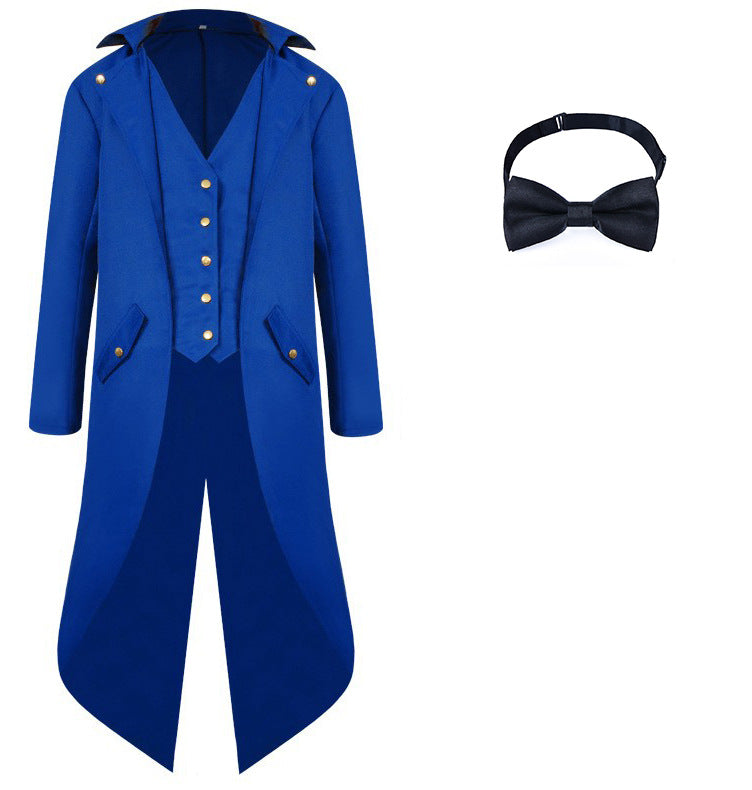 Boys Victorian Tailcoat Costume with Waistcoat Look & Bow Tie