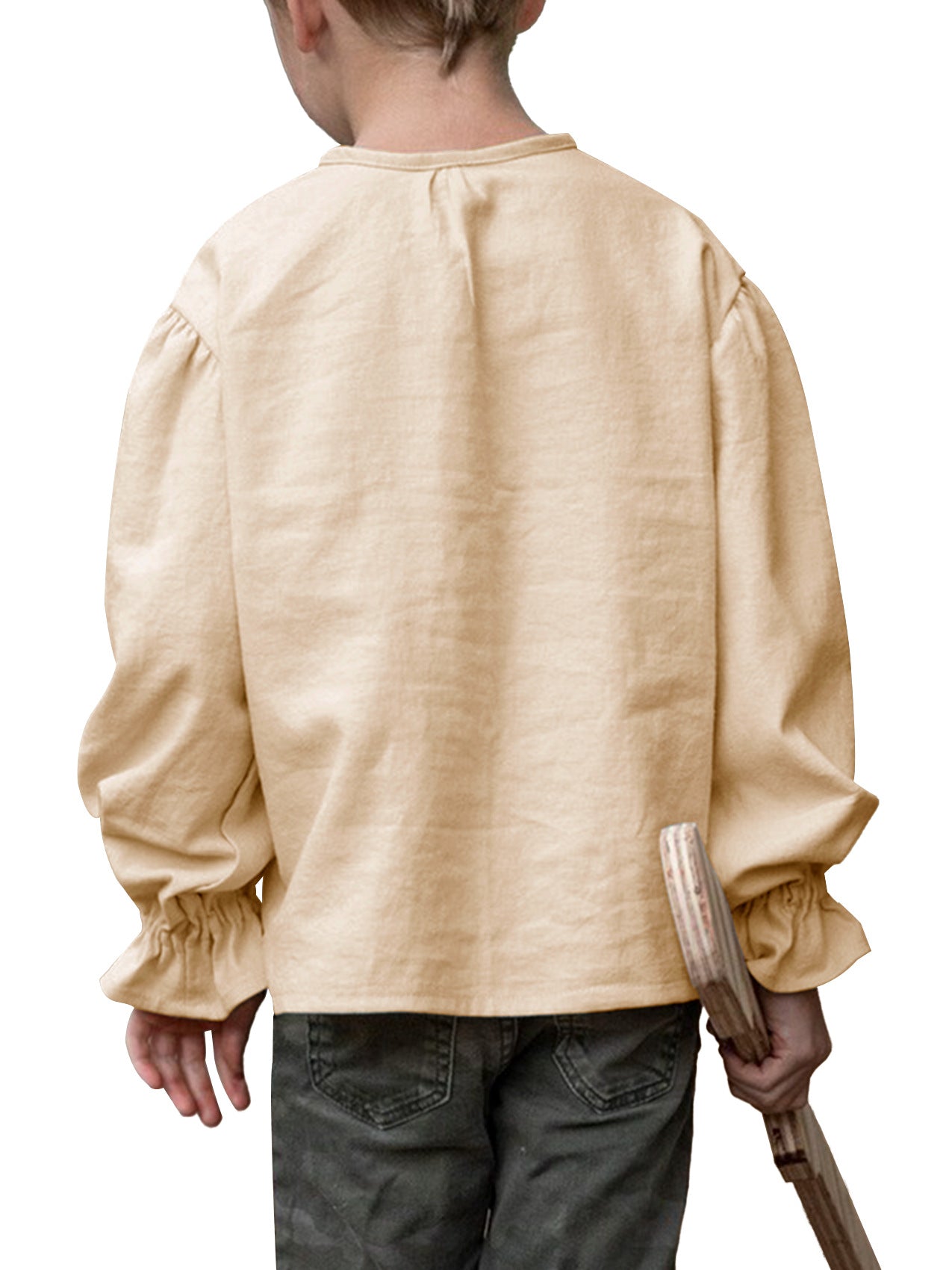 Boys Medieval Pirate Shirt Renaissance Long Sleeve Cotton Costume Top