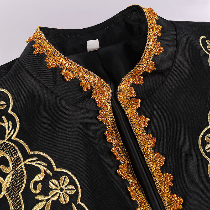 European Men's Gold-Encrusted Royal Suit - Regal Prince Attire