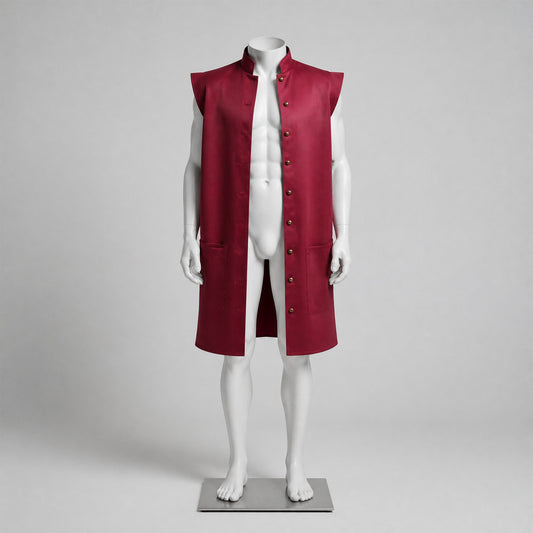 Medieval Renaissance Sleeveless Long Vest – Pirate Fantasy Costume Waistcoat
