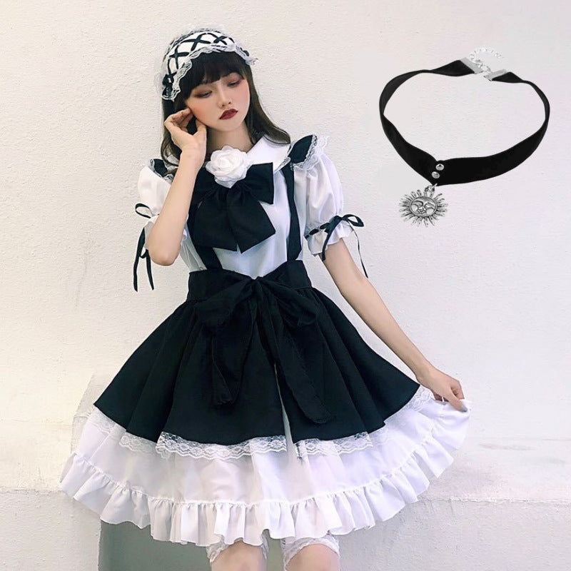 Cute Japanese Lolita Maid Outfit - Black and White Dress & Women's Boss Suit Set Size S-4XL