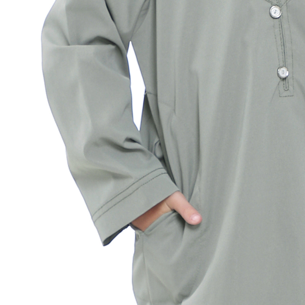 Boys' Thobe-Style Tunic & Pants Set – Middle Eastern Inspired Outfit