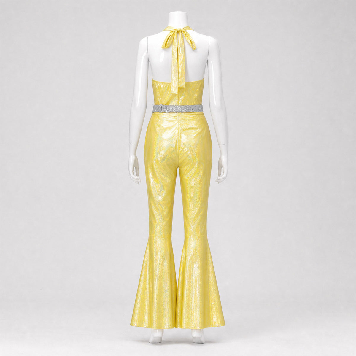 Women's 70s Disco Metallic Flared Jumpsuit – Retro Costume