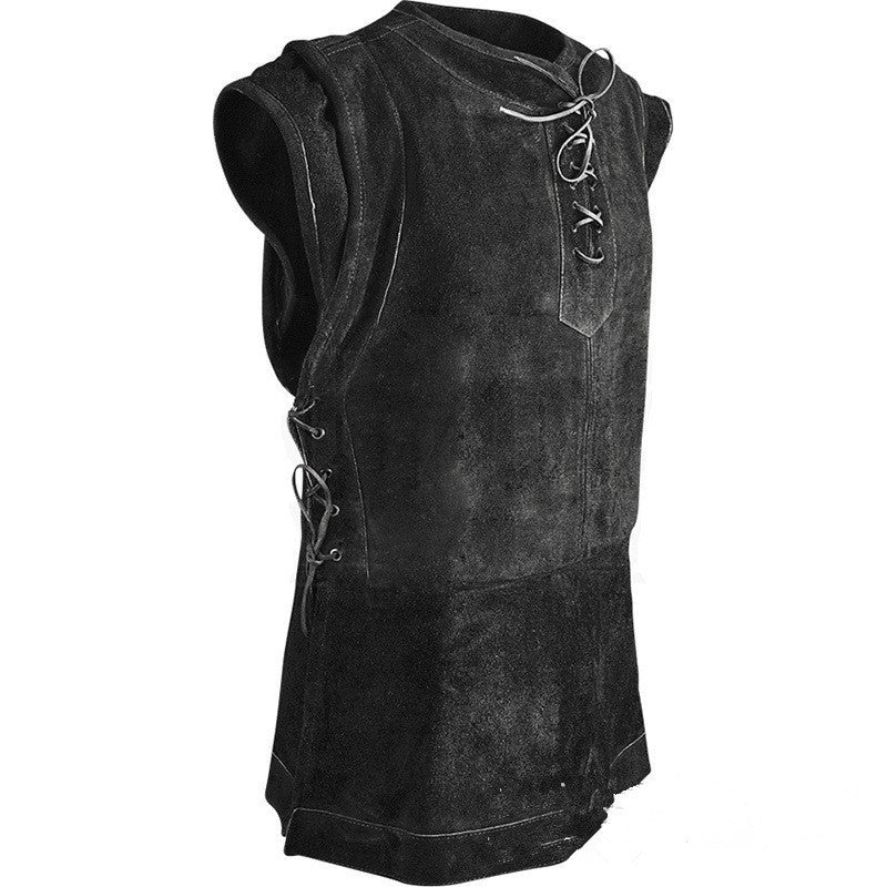 Orion Field Men's Vest: Vintage Performance Clothing with Strap Decoration