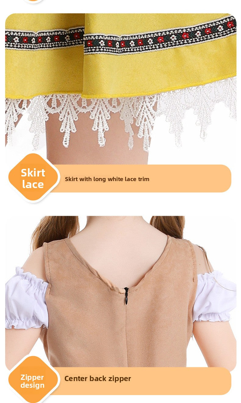 Girls Oktoberfest Costume Bavarian German Dirndl Dress Kids Fancy Dress