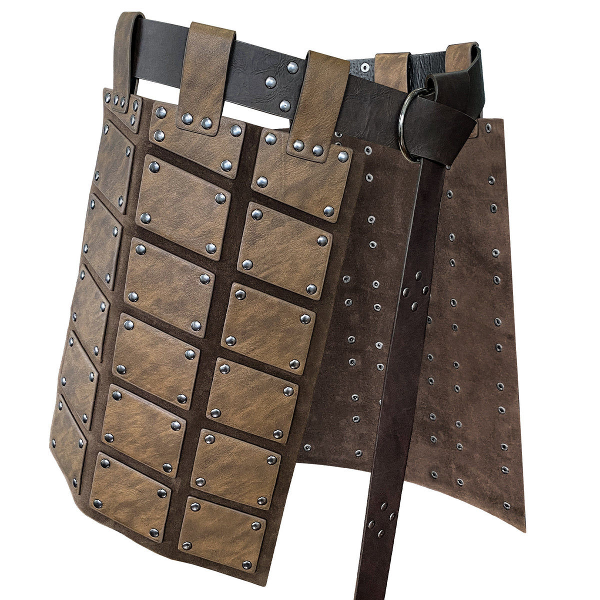 Viking Tassets Medieval Armour Skirt – Faux Leather Panel Belt LARP Costume