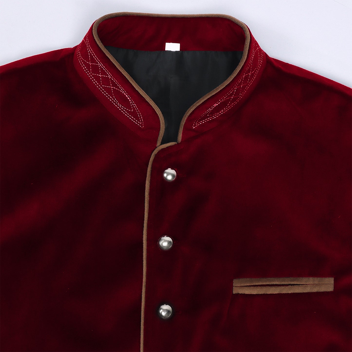 Mens Vintage Velvet Vest Metal Button Tavern Waiter Oktoberfest Waistcoat