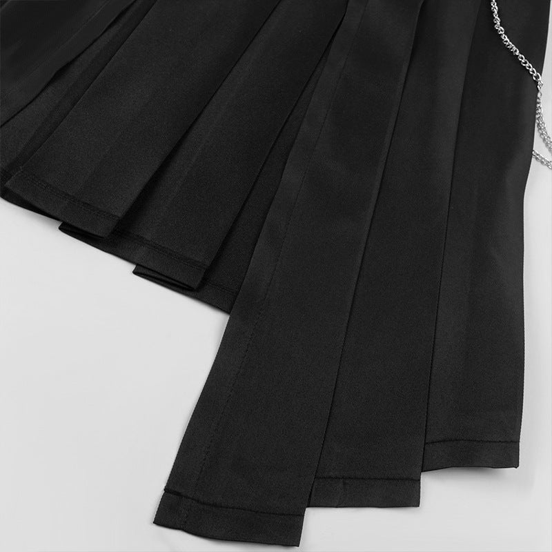 Dark Punk Rock Black Skirt Pants Unisex Gothic Streetwear Wide Leg Bottoms