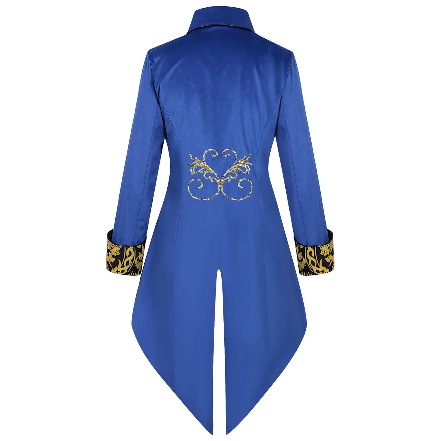 Men Vintage Steampunk Costume Tailcoat Jacket Gothic Victorian Retro Silver Edge Tuxedo Suit