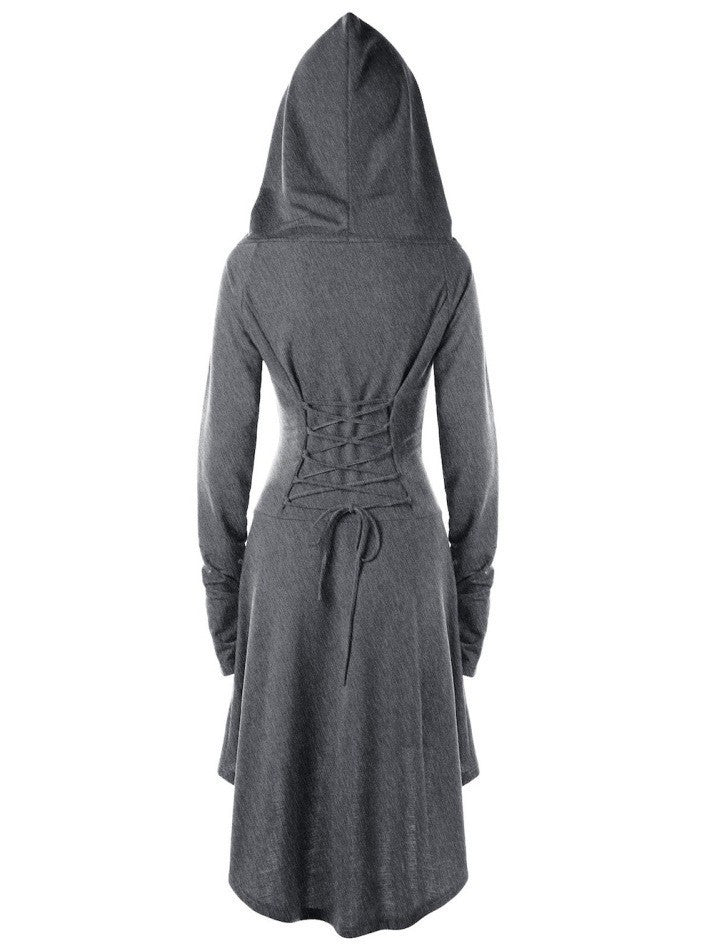 Viking Cloak Hooded Dress Medieval Wizard Cosplay Costume Carnival Cape Witch Assassin