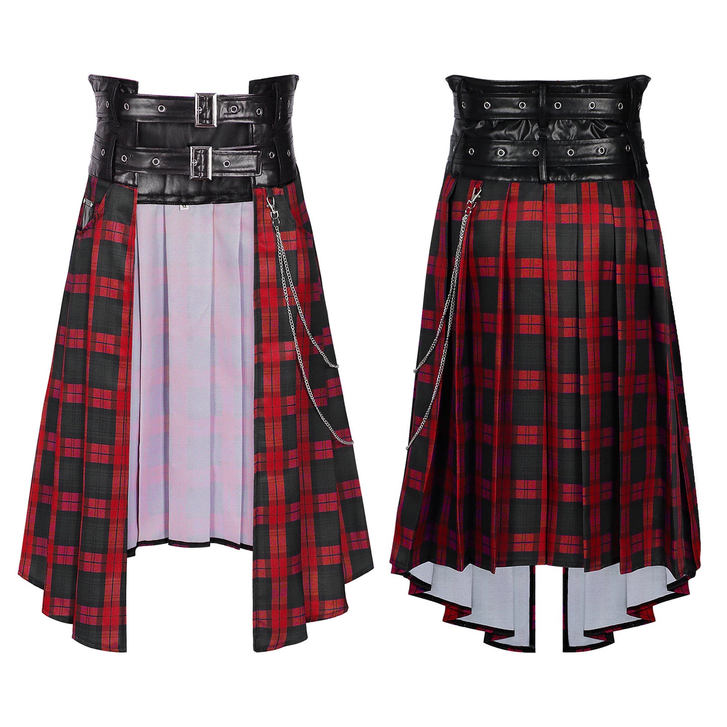 Dark Punk Rock Black Skirt Pants Unisex Gothic Streetwear Wide Leg Bottoms
