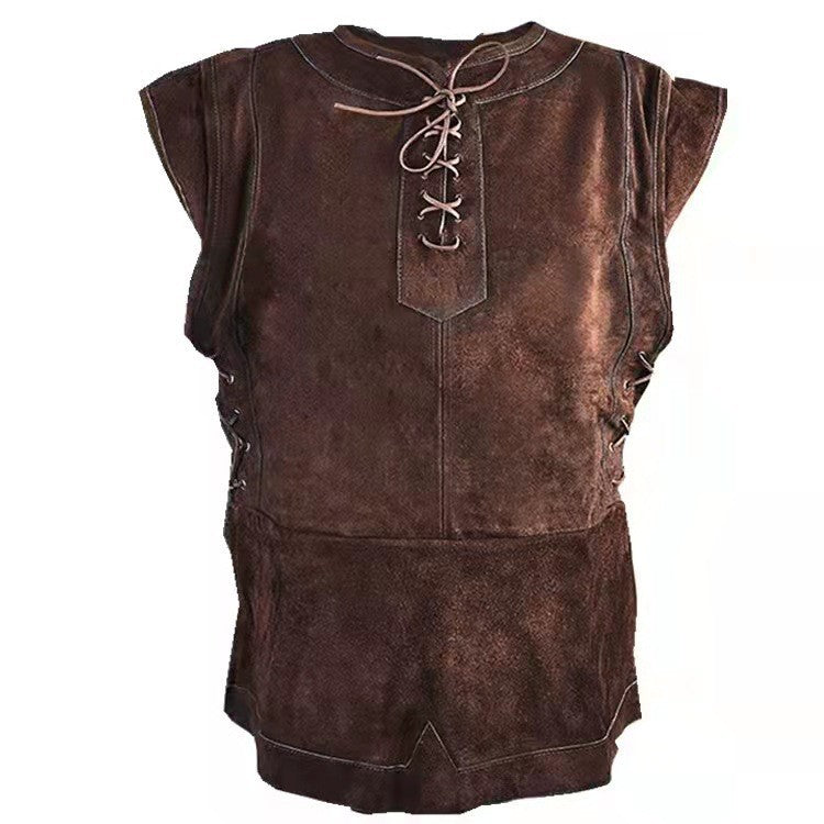 Orion Field Men's Vest: Vintage Performance Clothing with Strap Decoration