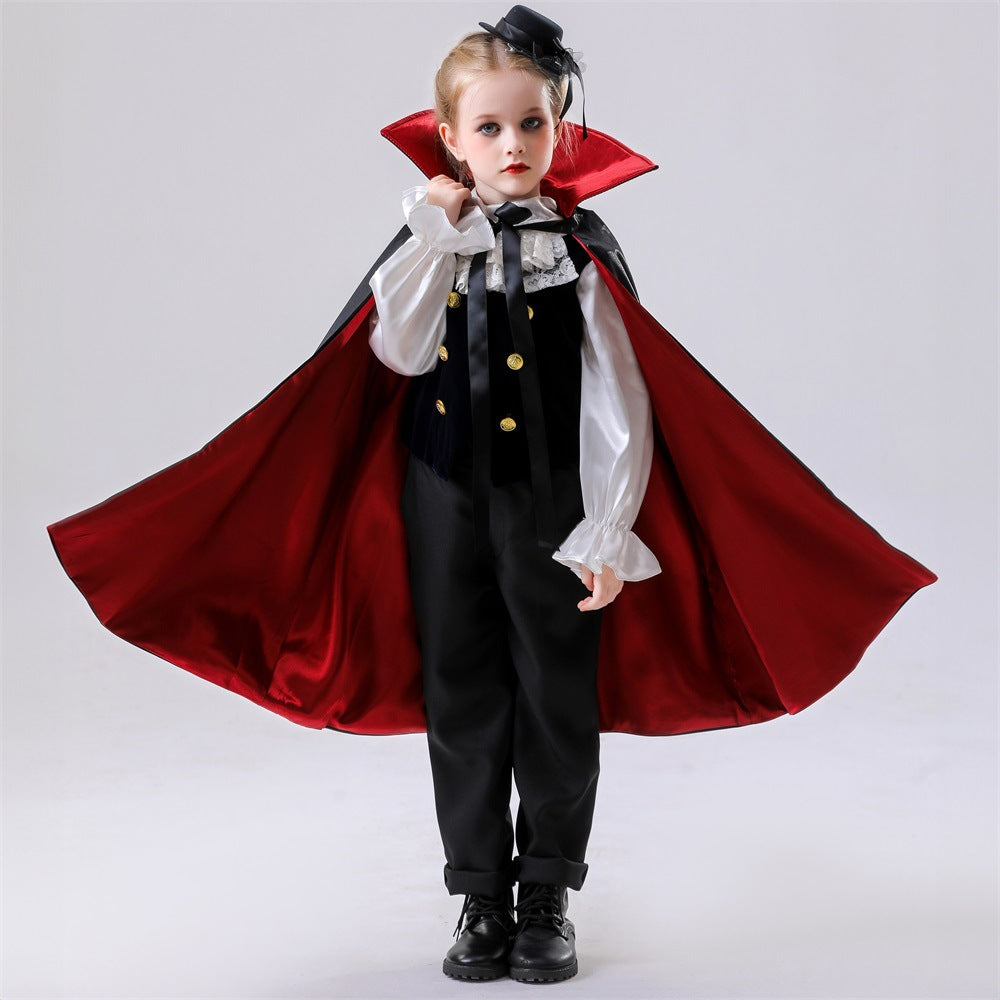 Unisex Children's Vampire Cape Halloween Masquerade Stage Costume