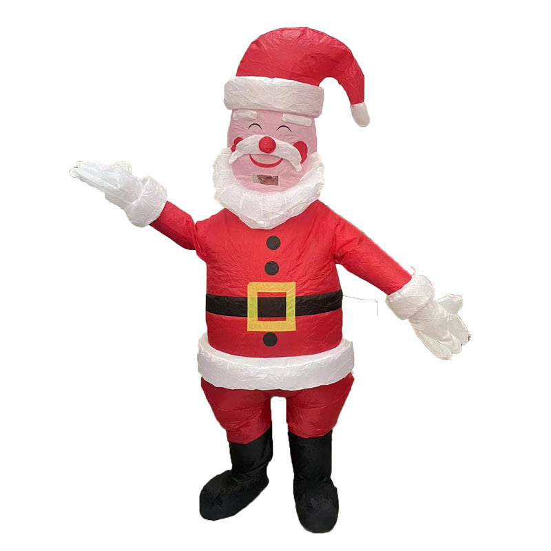 Funny Cartoon Clothing Xmas Popup Carton , Santa Claus Carrying, Claus Inflatable for Adult kid