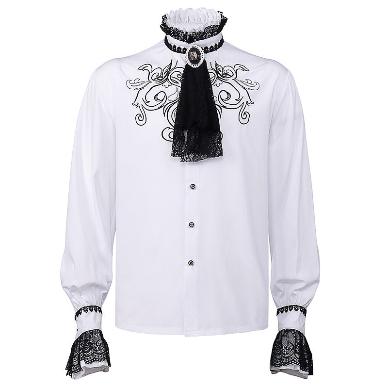 Ruffled Steampunk Victorian Top Inner Layer Gothic Collar Wedding Dress Shirts