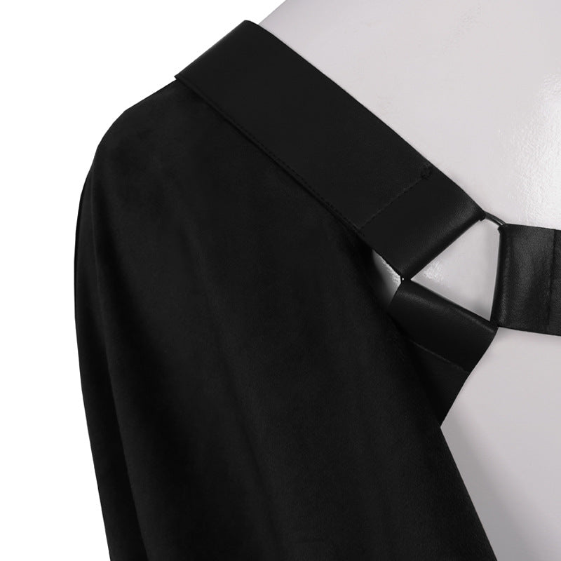 Mens Tudor Noble One Shoulder Cloak Medieval Knight Cape LARP Ren Faire