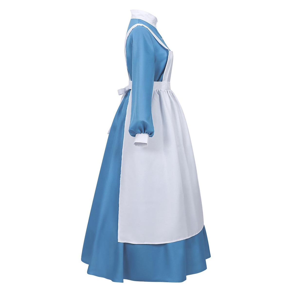 Women's Victorian Nurse Costume Dress – Blue & White Historical Outfit