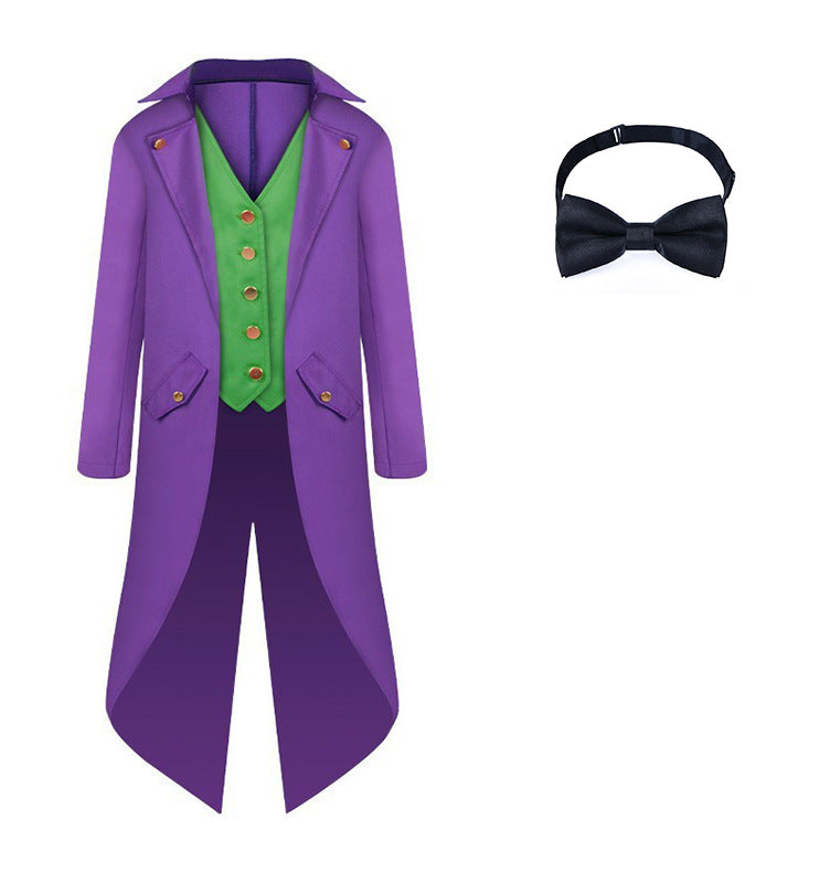 Boys Victorian Tailcoat Costume with Waistcoat Look & Bow Tie